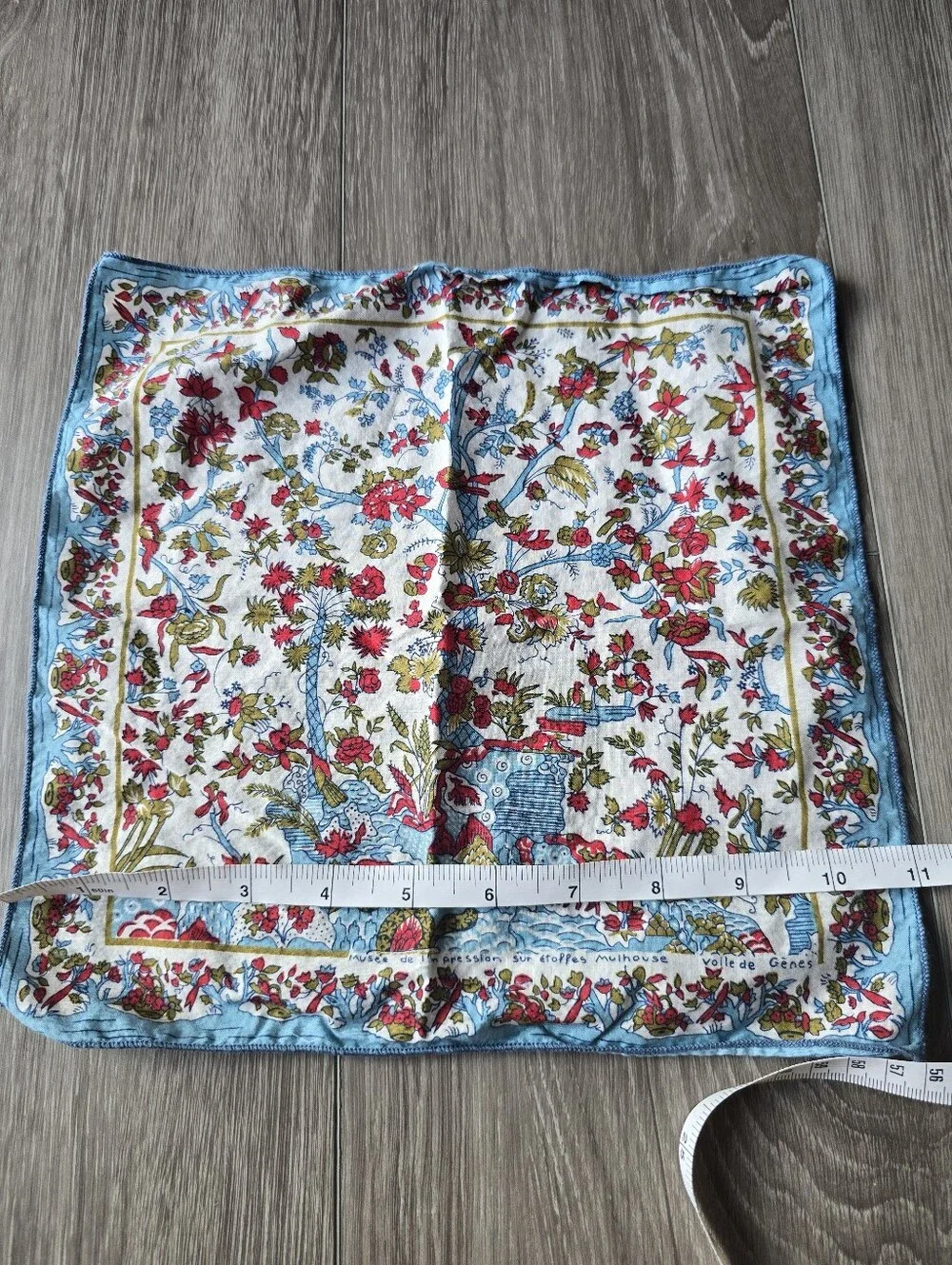 Musée de l'Impression Mulhouse Voile de Gênes Floral Cotton Scarf Toile France